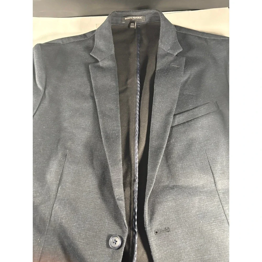 Banana Republic Men's Blazer 42L Large Slim Fit Navy Sport Coat Jacket‎ 2-Button